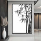 Minimalist Bamboo Ink Art Framed Canvas