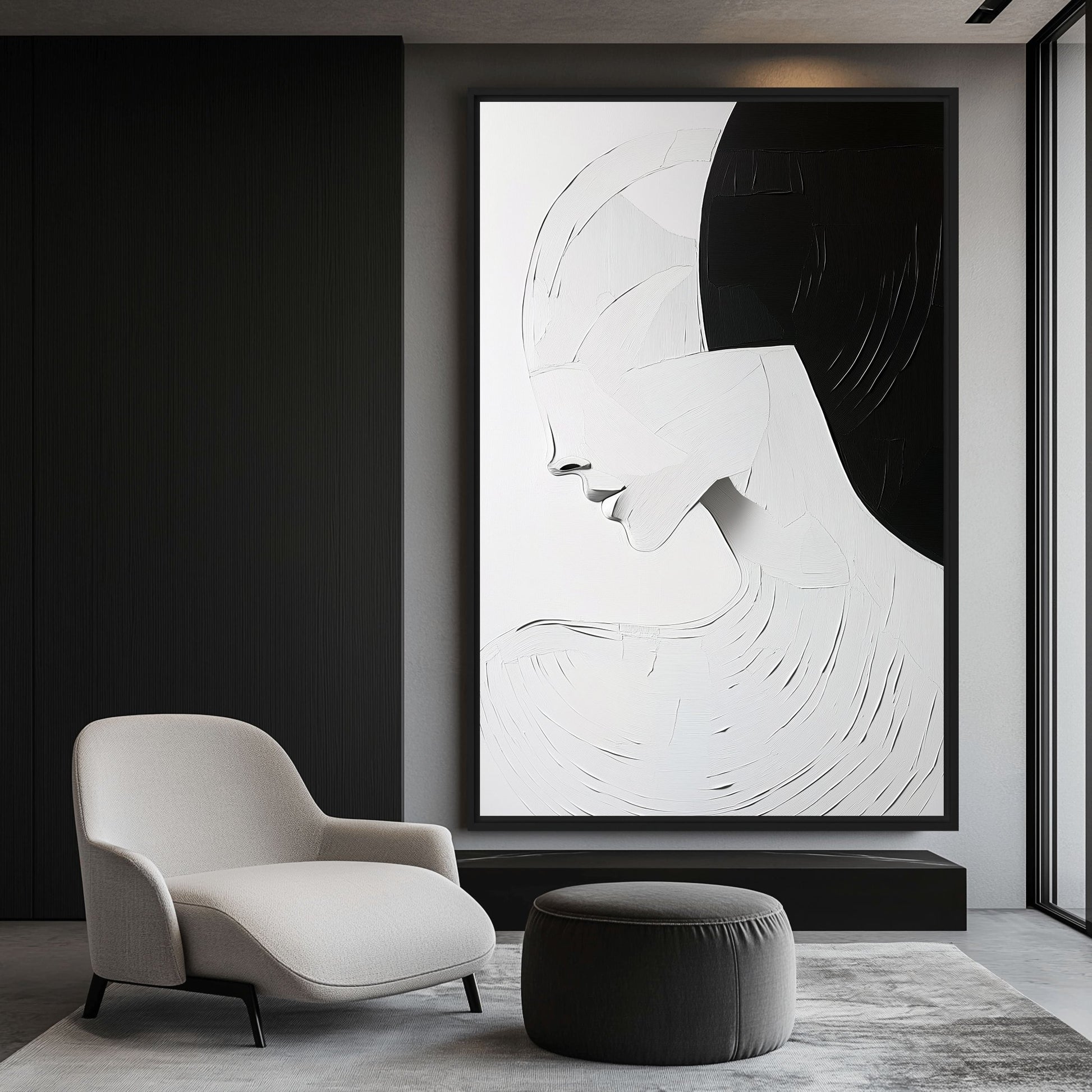 Portrait Minimalist Art Framed Canvas