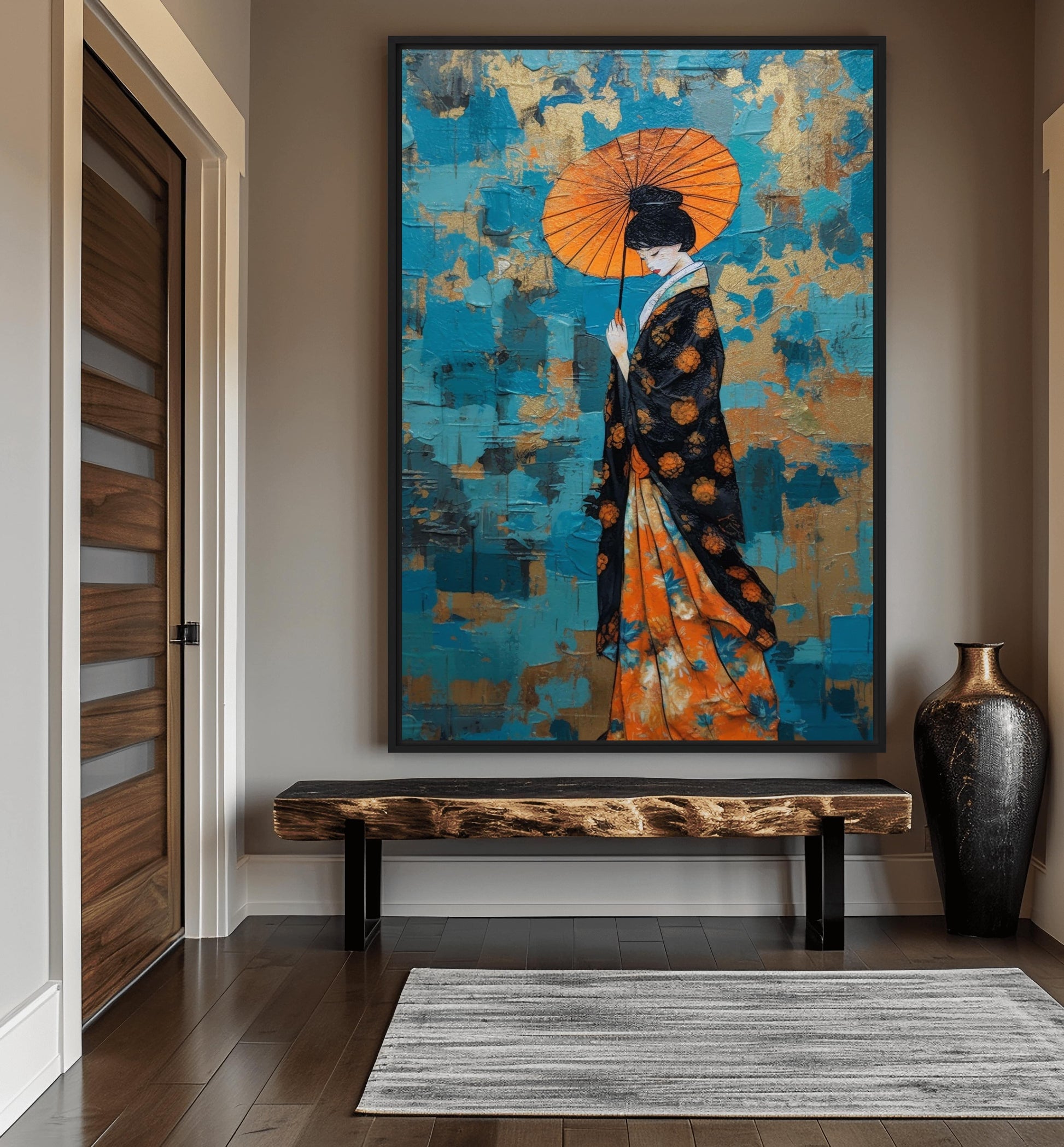 Feminine Geisha Japanese Art Framed Canvas - PaintFu