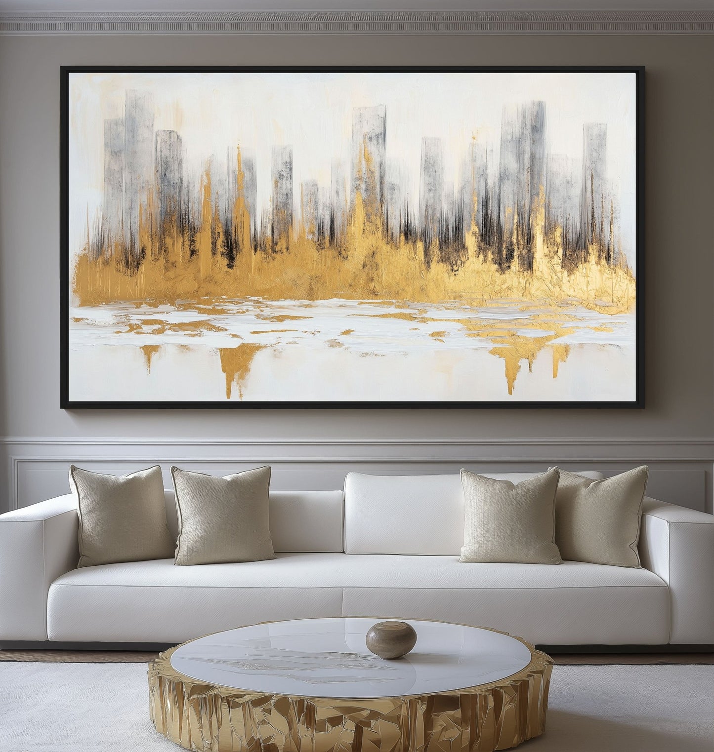 Cityscape Abstract Art Framed Canvas