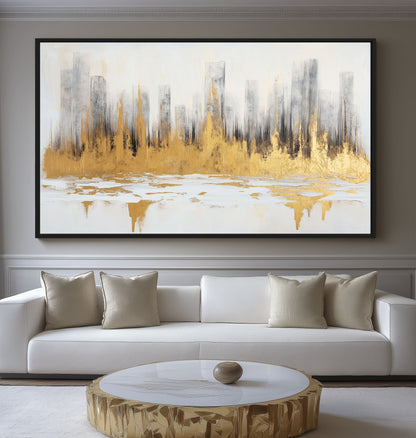 Cityscape Abstract Art Framed Canvas