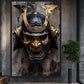 Samurai Mask Japanese Art Framed Canvas