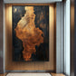 Golden Spiral Wood Art Framed Canvas