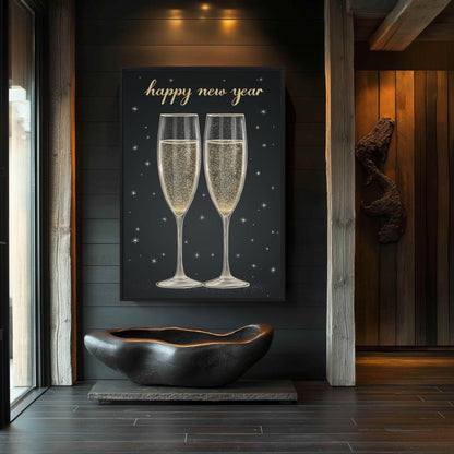 Happy New Year Art Framed Canvas - PaintFu