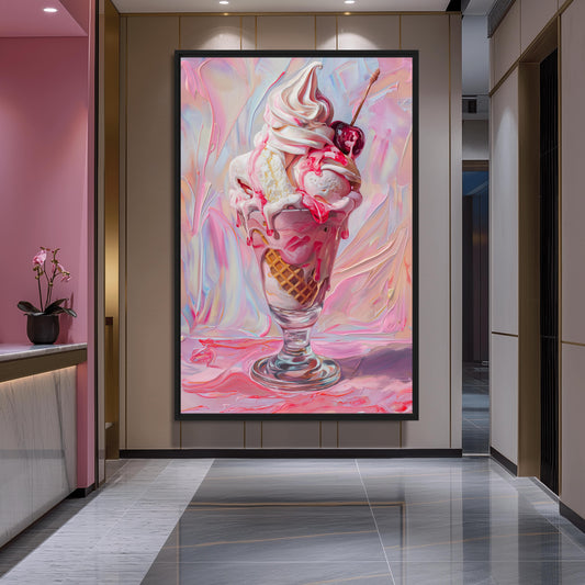 Delicious Pink Ice Cream Art Digital Print