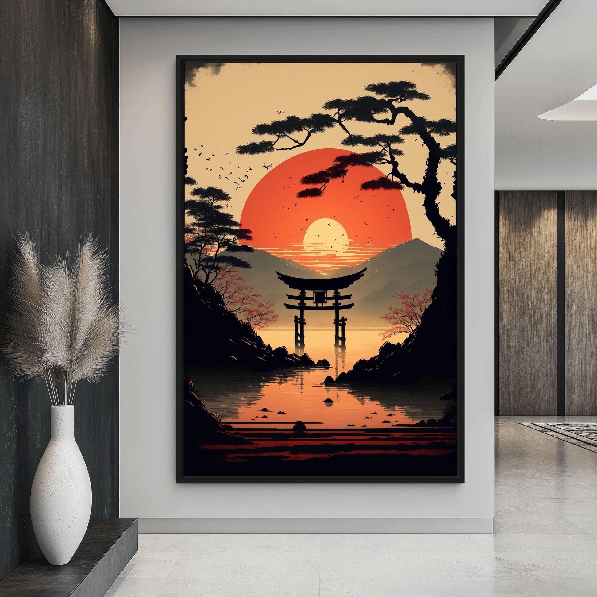 Japanese Sunset Minimalist Art Digital Print