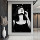 Space Woman Pop Art Framed Canvas - PaintFu