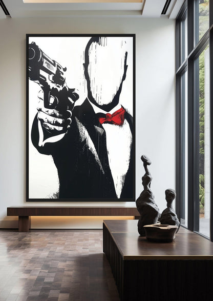 Faceless Spy Pop Art Framed Canvas - PaintFu