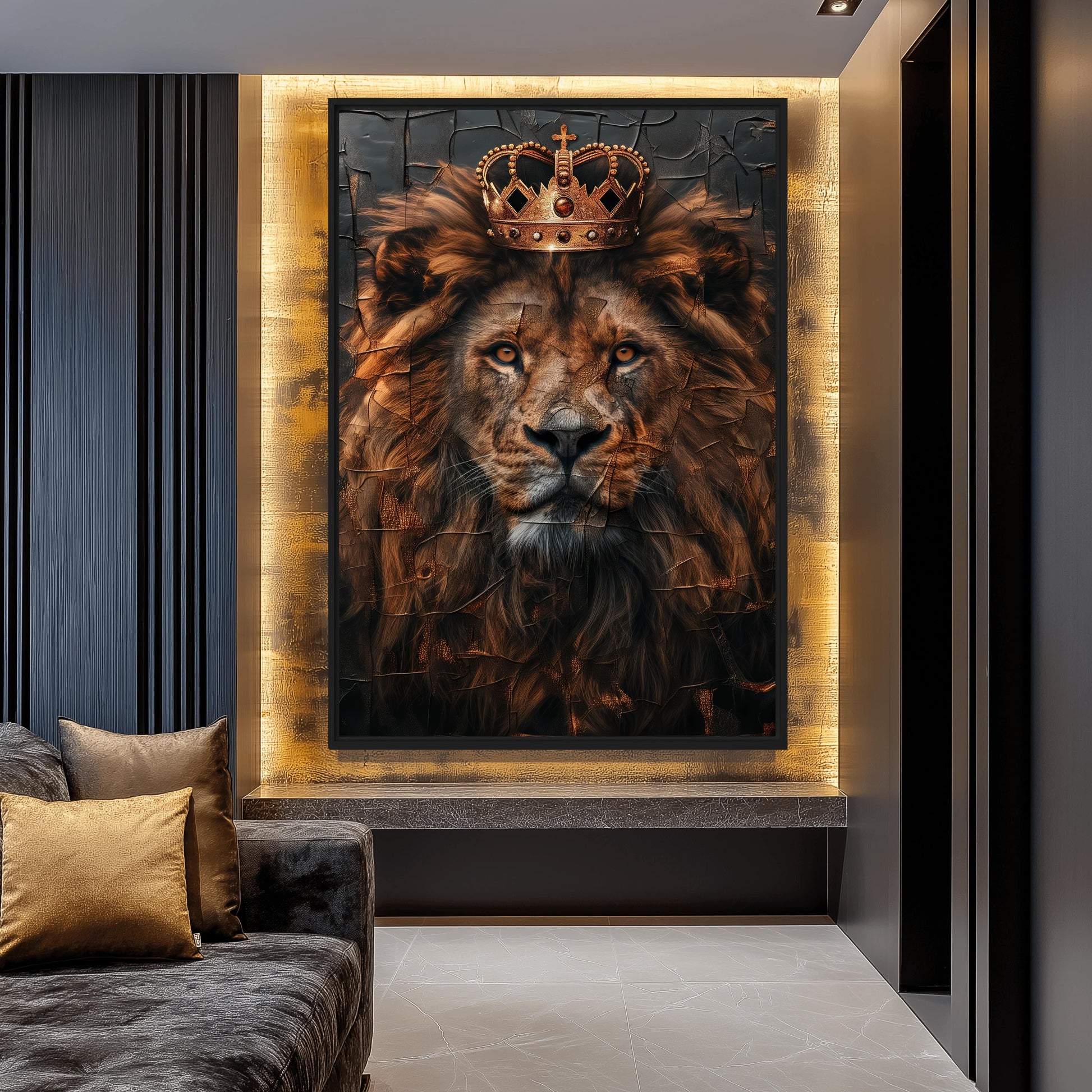King Of the Jungle Framed Canvas - PaintFu