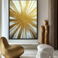 Gold Explosion Abstract Art Framed Canvas