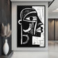 African Tribal Art Black White Digital Print