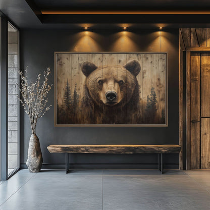 Grizzly Bear Canvas Print Detail | PaintFu