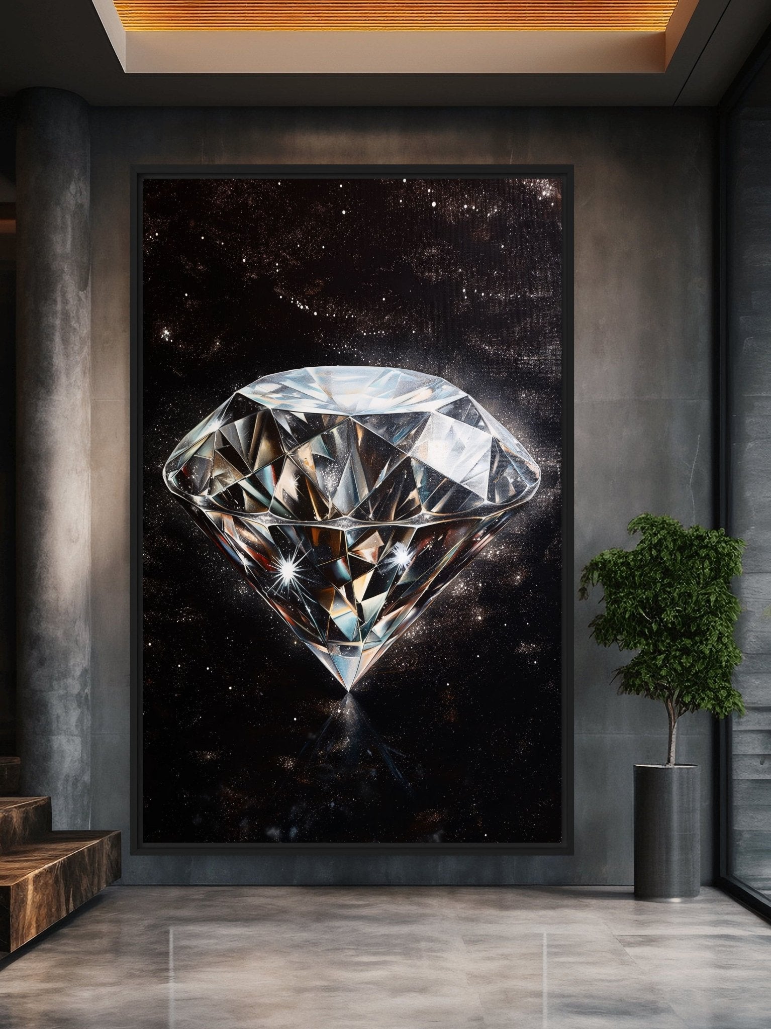 Shining Diamond Framed Canvas