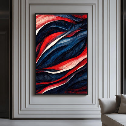 Navy Red Modern Art Digital Print