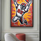 American Football Modern Art Framed Canvas