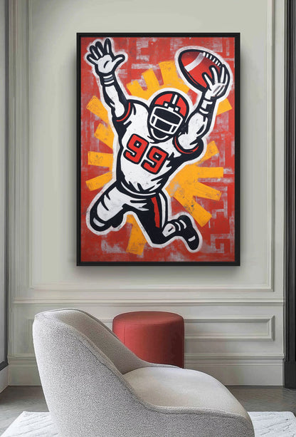 American Football Modern Art Framed Canvas - PaintFu