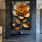 Golden Flower Floral Art Framed Canvas - PaintFu