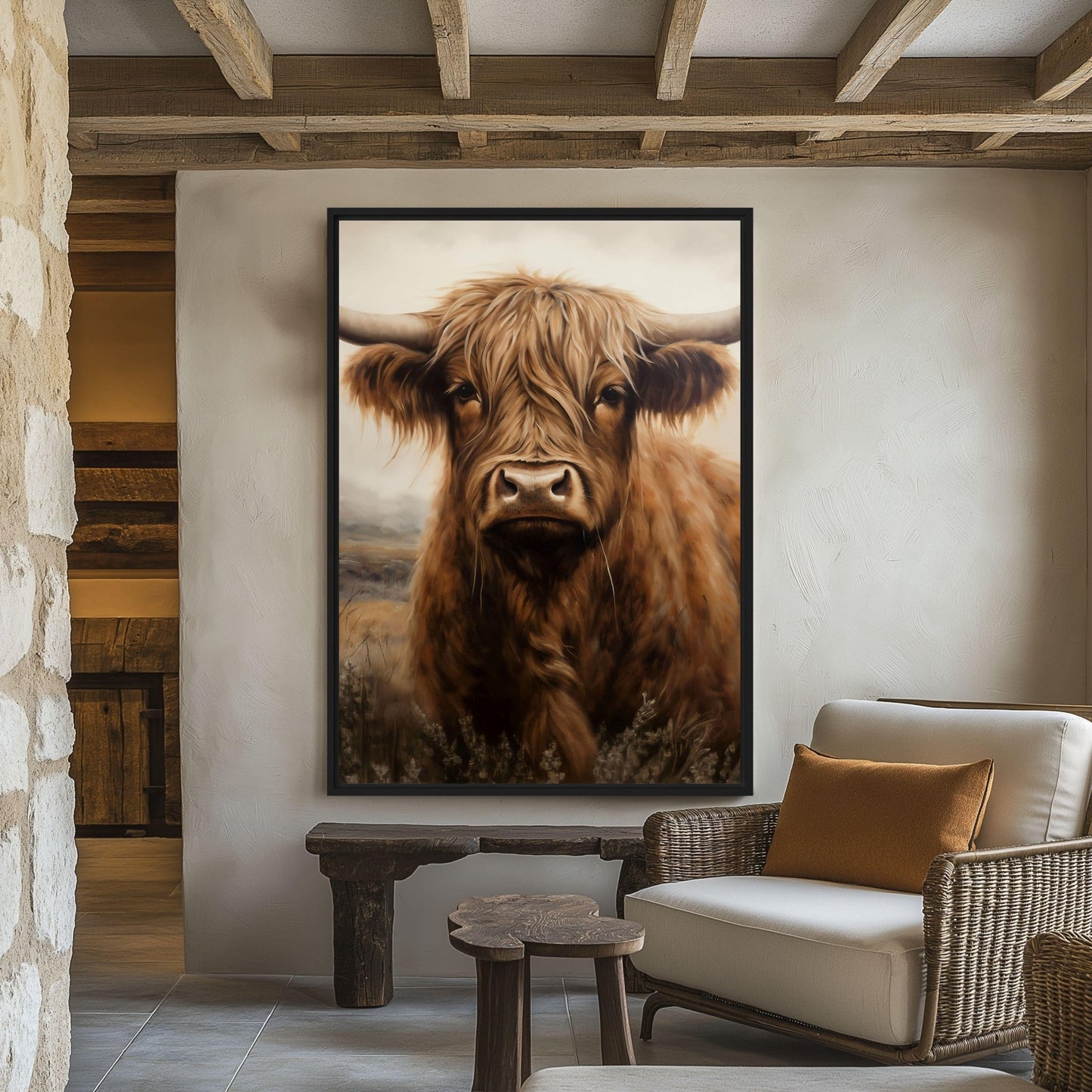 Brown Highland Cow Digital Print
