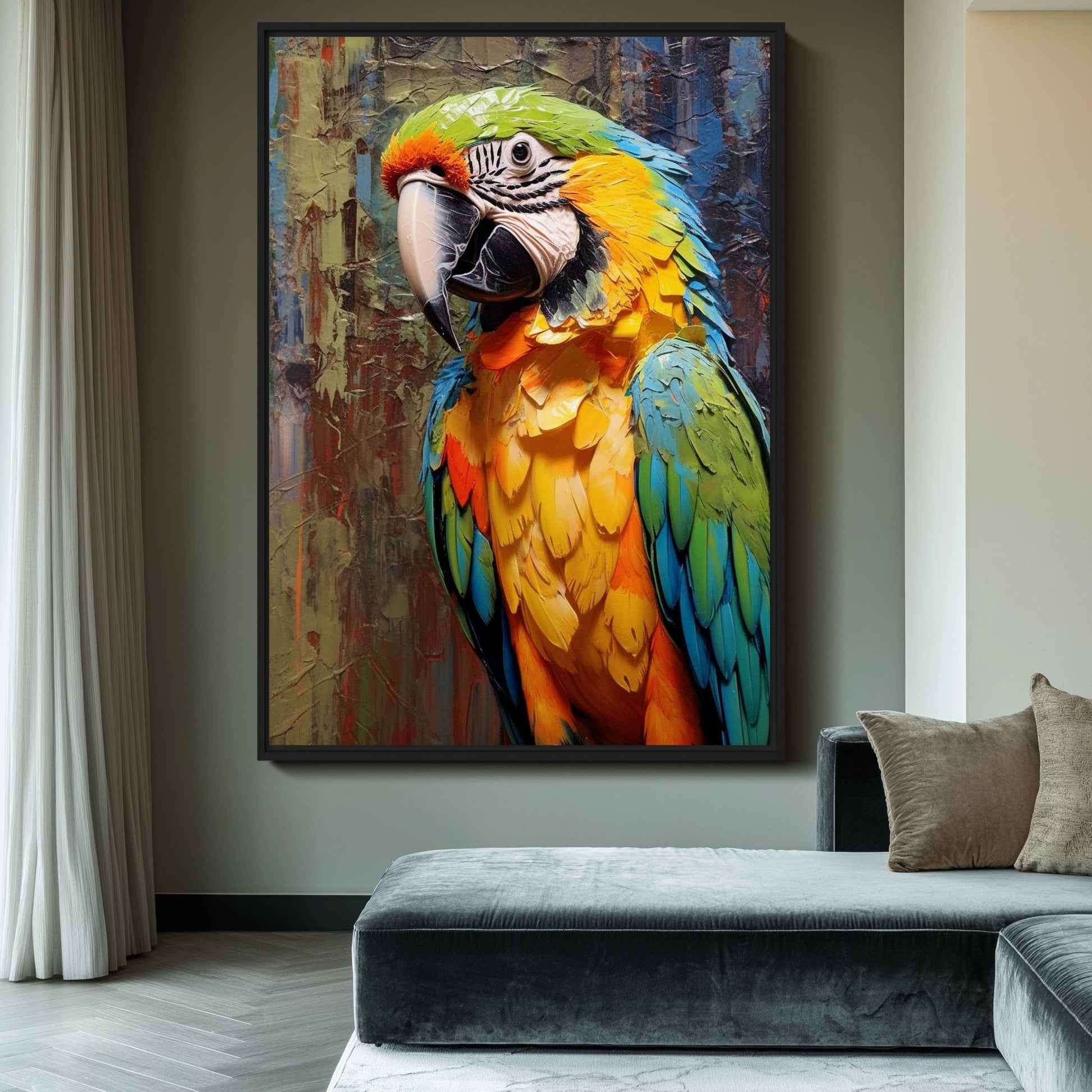 Colorful Macaw Parrot Art Digital Print