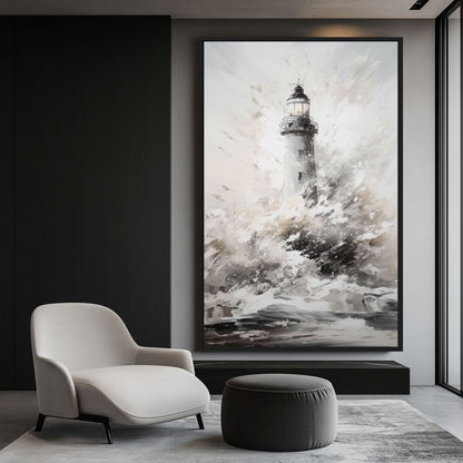 Lighthouse Nautical Art Framed Canvas