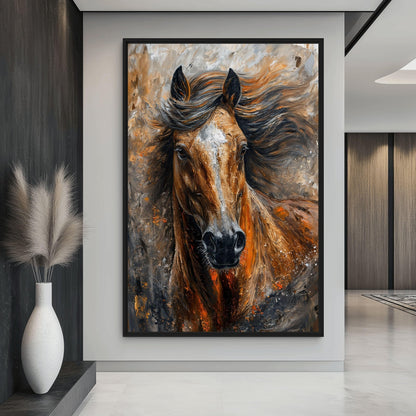 Majestic Brown Horse Framed Canvas