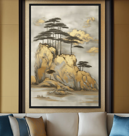 Japanese Landscape Art Framed Canvas - PaintFu
