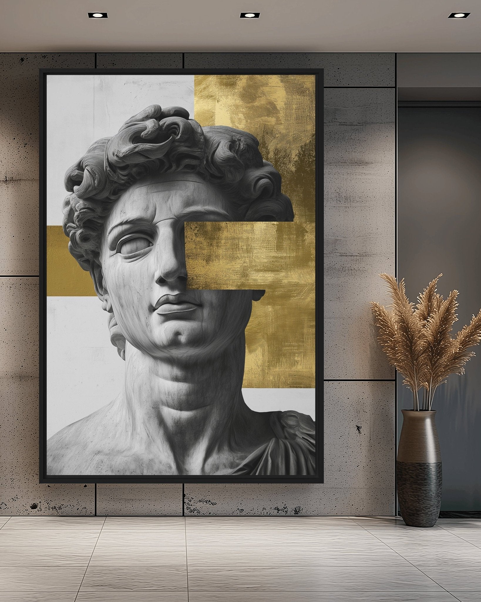 David Sculpture Greek Mythology Art Framed Canvas