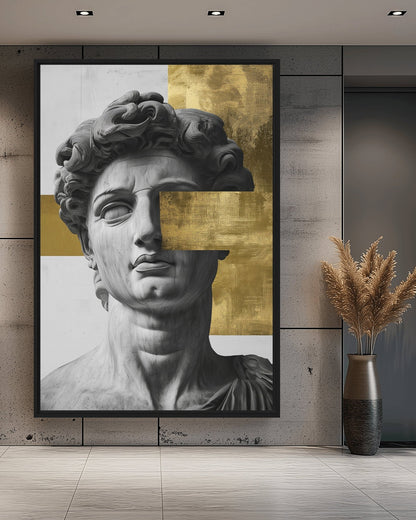 David Sculpture Greek Mythology Art Framed Canvas