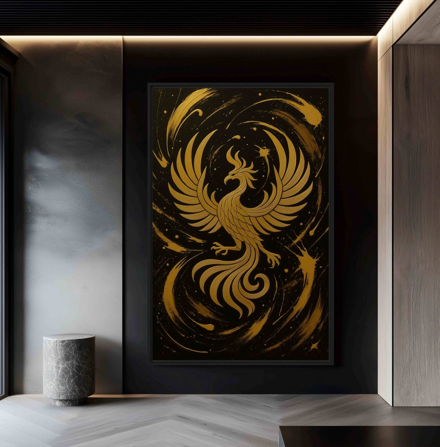 Phoenix Rising Luxury Art Framed Canvas
