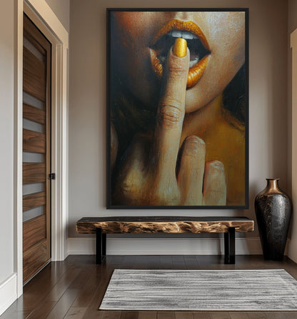 Middle Finger Framed Canvas