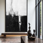 Black White Abstract Art Framed Canvas