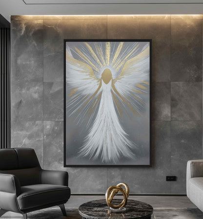 Guardian Angel Spiritual Art Framed Canvas - PaintFu