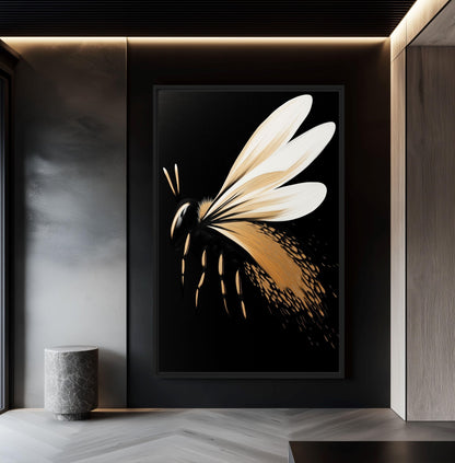 Bee Abstract Art Canvas Print Detail | PaintFu