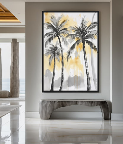 Palm Trees Tropical Art Framed Canvas - PaintFu