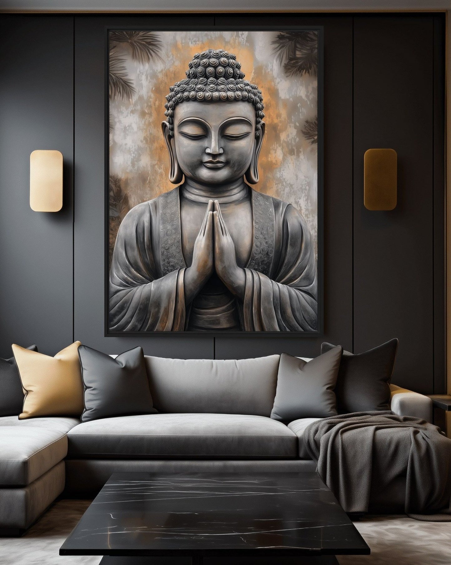 Buddha Zen Wall Art Framed Canvas