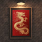 Golden Dragon Chinese Art Framed Canvas