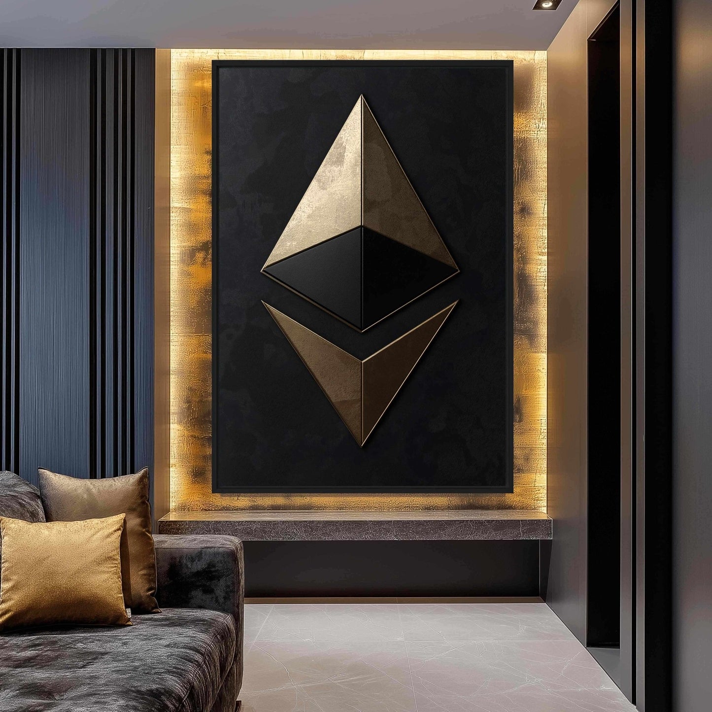 Ethereum Luxury Art Framed Canvas