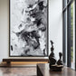 Grey White Black Modern Art Framed Canvas