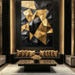 Black Gold Geometric Art Framed Canvas