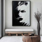 Minimalist Black & White Female Face Art Framed Canvas