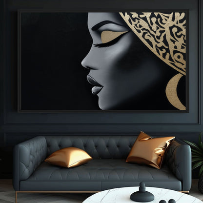 African Queen Luxury Art Canvas Print Detail | PaintFu