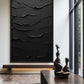 Black Minimalist Textured Art Framed Canvas