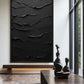 Black Minimalist Textured Art Digital Print