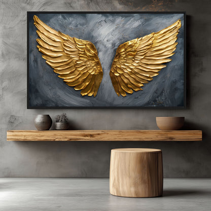 Golden Wings Modern Art Digital Print