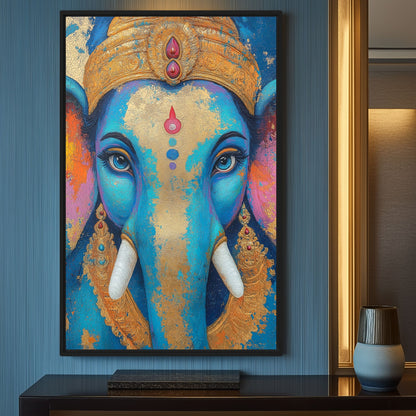 Lord Ganesh Spiritual Art Framed Canvas
