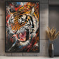 Roaring Tiger Modern Art Framed Canvas