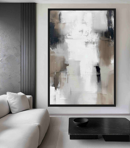 Neutral Abstract Nordic Art Framed Canvas - PaintFu
