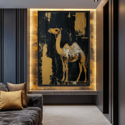 Camel Modern Art Framed Canvas