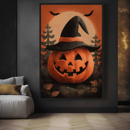 Halloween Pumpkin Framed Canvas - PaintFu