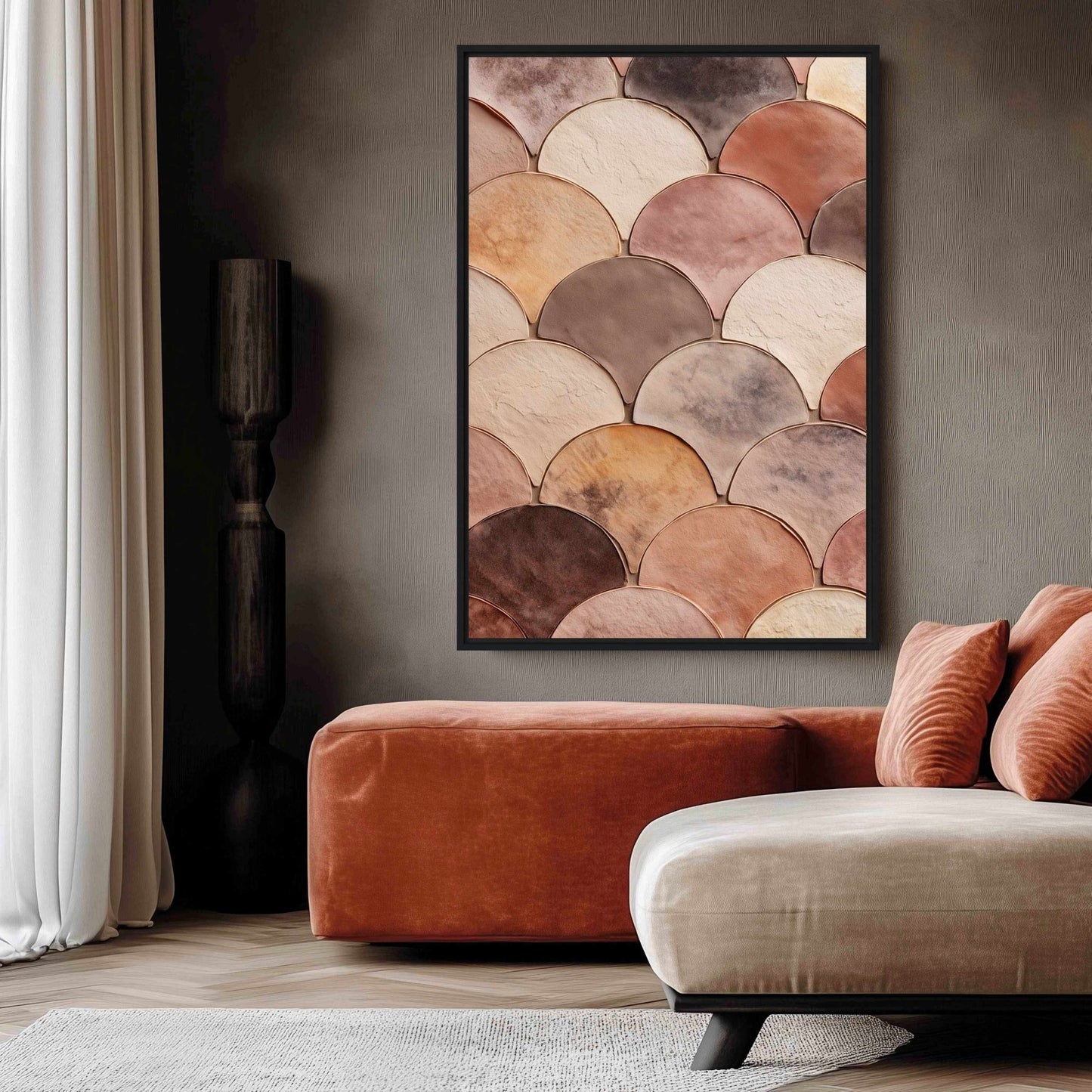 Earthy Pattern Modern Art Framed Canvas - PaintFu